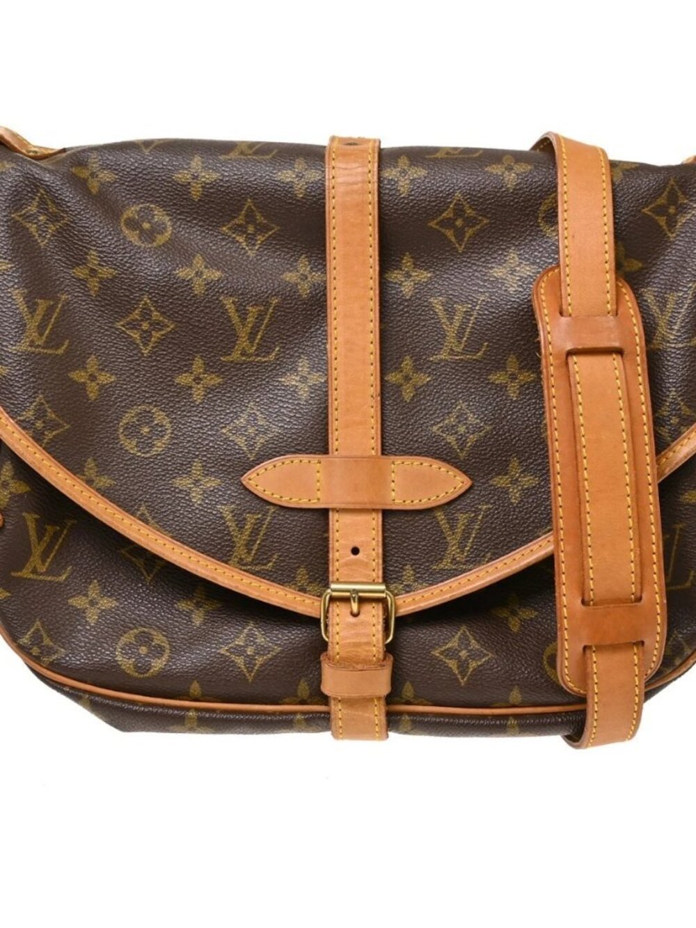 Best07 LOUIS VUITTON MONOGRAM SAUMUR 30 MESSENGER BAG M42256 AR0915 BQ01826